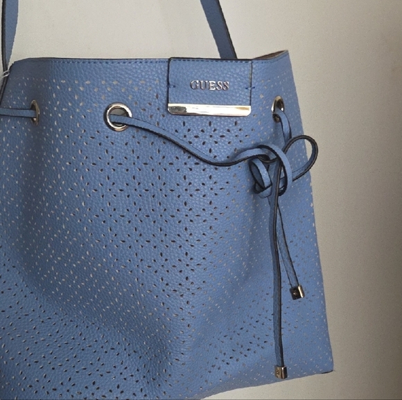 Guess Handbags - Guess Light Blue Perforated Shoulder Bag